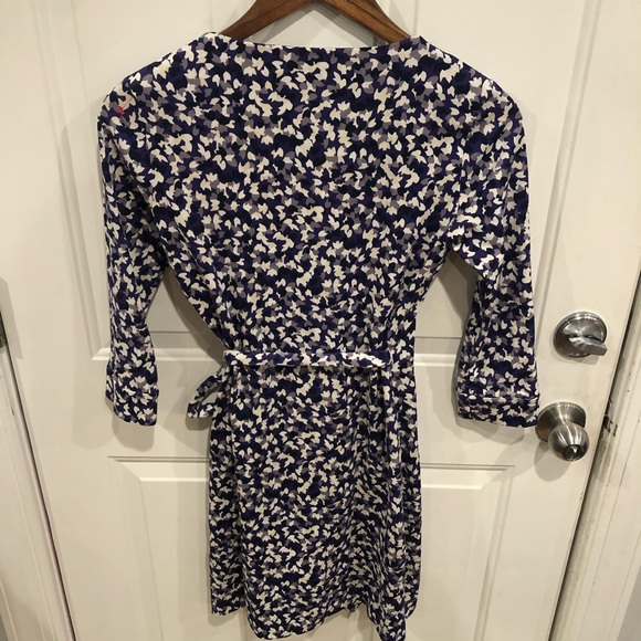 Diane Von Furstenberg Purple White New Julian Two Wrap Dress Jersey Knit - Picture 8 of 9